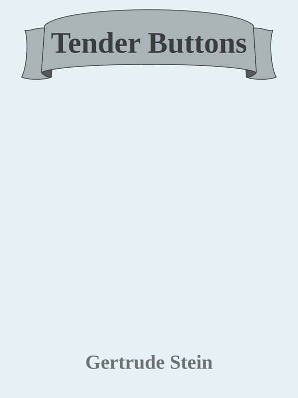 Cover of Tender Buttons